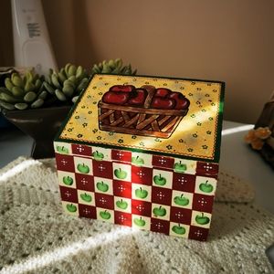 Painted Wooden Apple Recipe Box